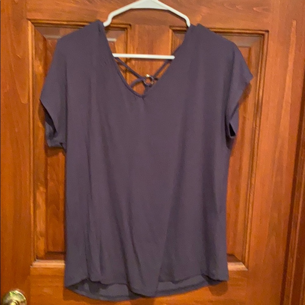 Gray flowy top